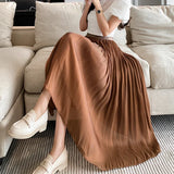 New Spring Summer Women Tulle Solid Color Elastic High Waist Pleated Ladies Temperament Skirt