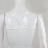 2025 New Summer Autumn Women White Black Strap Bodycon Sexy Streetwear Party Club Elegant Fashion Clothes Midi Dress