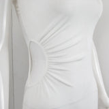2025 New Summer Autumn Women White Black Strap Bodycon Sexy Streetwear Party Club Elegant Fashion Clothes Midi Dress