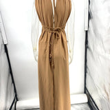 Hollow Out Off Shoulder Backless High Split Maxi Dress