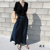 Long Skirts Women Denim Skirt Frayed Streetwear High Waisted Jeans Maxi Mujer Spring Summer Skirt