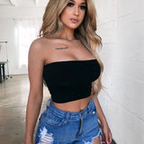 2025 New Strapless Sexy Club Boob Tube Crop Top