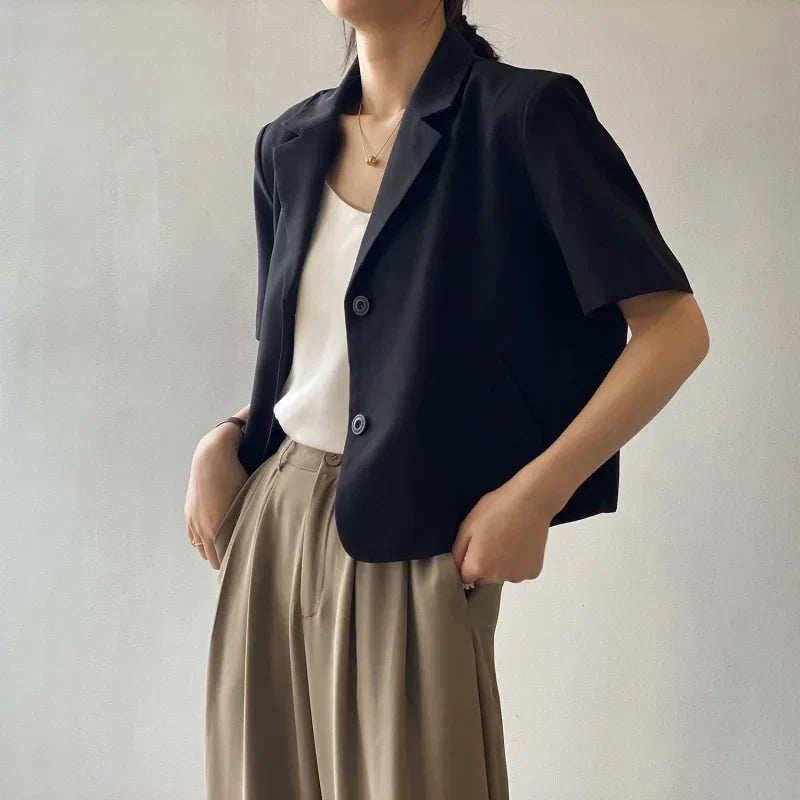 New Summer Short Sleeved Korean Office Women's Blazer Jacket