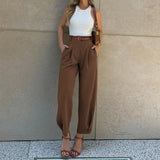 2025 Fashion Color High Waist Suit Pants