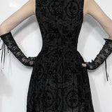 2025 Summer New Harajuku Retro Sexy Wrapped Hip Mini Dress Y2K Vintage Gothic Punk Dark Style Tie Up A-Line Dress