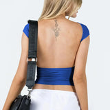 Summer Backless Moisture Absorption and Perspiration Comfortable Breathable Short Sleeve Nylon Slim Women's Top T-shirt