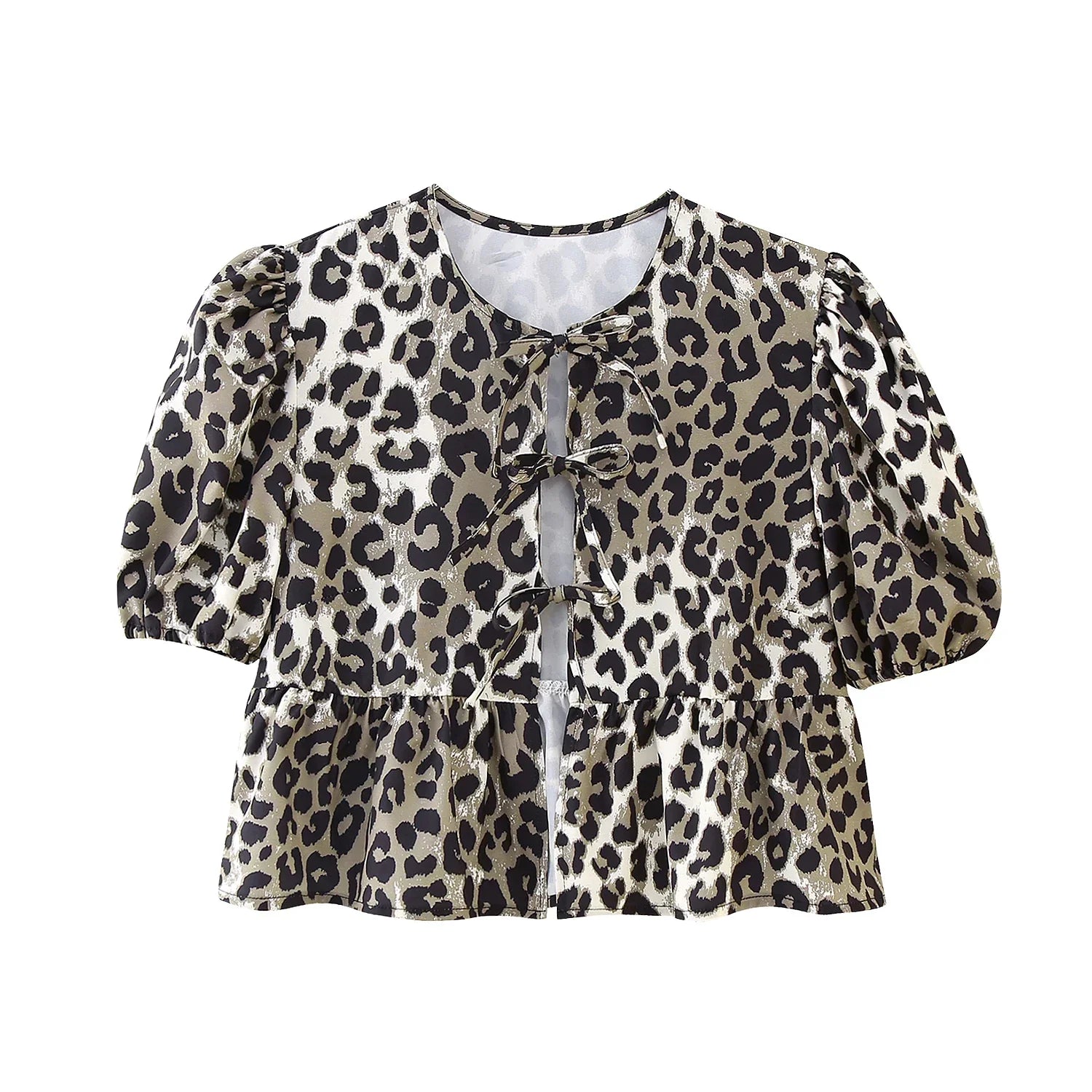 2025 Summer Vintage Red New Korean Retro Bubble Sleeve Female Shirt Blouse