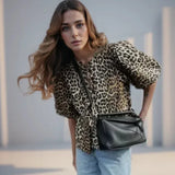 2025 Summer Vintage Red New Korean Retro Bubble Sleeve Female Shirt Blouse