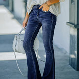 Women Flare Streetwear Stretch Party Retro Trouser