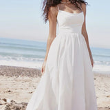 2025 Women's Pink and Pretty White Vacation Spaghetti Strap Beach A Line Party Casual Midi Dress