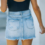 2025 Denim Skirt Street Tooling Style Flap Ribbon Details Workwear High Street Skirt