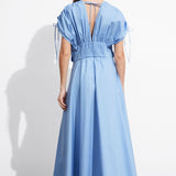 Maggie Floral Appliqué V-neck Maxi Dress
