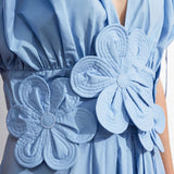 Maggie Floral Appliqué V-neck Maxi Dress