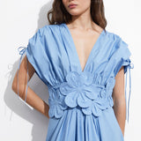 Maggie Floral Appliqué V-neck Maxi Dress