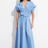 Maggie Floral Appliqué V-neck Maxi Dress