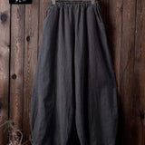 Women's linen balloon pants casual wide leg pants with pockets summer loose fit