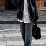 PU Leather Oversized Biker Jacket