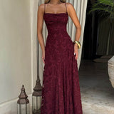 Chiffon Backless Spaghetti Strap Maxi Dress