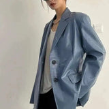 PU Leather Oversized Casual Blazer