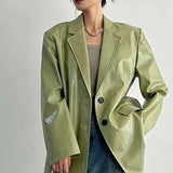 PU Leather Oversized Casual Blazer