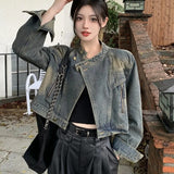 Slim Fit Denim Moto Jacket
