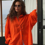 Fashion Solid Loose Casual Commuter Blouse