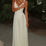 Spaghetti Strap Mesh Maxi Dress