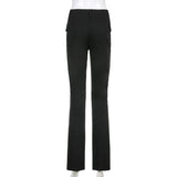 Women's vintage low rise bootcut pants bell bottom pants with pockets