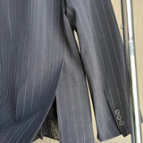 Shoulder-Padded Pinstripe Blazer