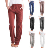 Women's Elastic Mid Waist Pants
