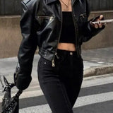 PU Leather Biker Bomber Jacket