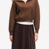 Short Cable Knit Pullover Sweater