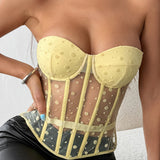 Polka Dot Strapless Bustier Corset