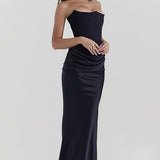 Sexy Backless Cinched Waist Maxi Dress