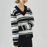 Loose Fit V Neck Knit Sweater