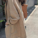 Retro Khaki Linen Blazer
