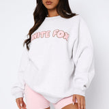 Sweet Treat Oversized Sweater Grey Marle