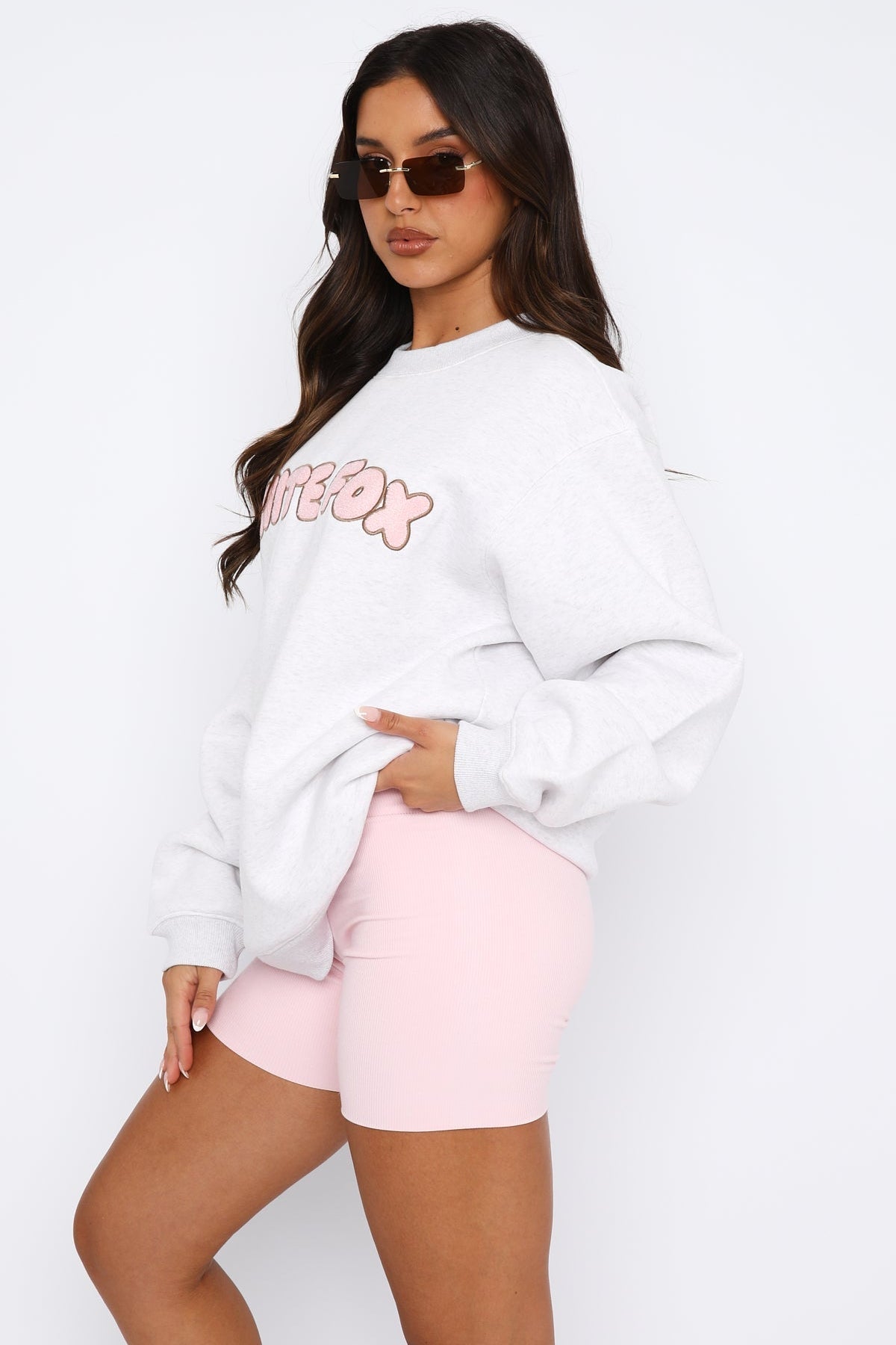 Sweet Treat Oversized Sweater Grey Marle