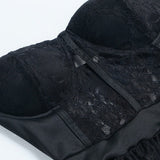 Sheer Lace Bustier Formal Dress