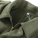 Suede Cropped Zip-Up Jacket