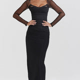 Backless Split Bodycon Maxi Dress