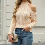 Elegant Cable Mock Neck Sweater