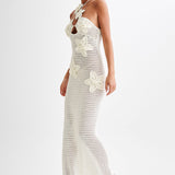 Beverly Floral Appliqué Crochet Maxi Dress