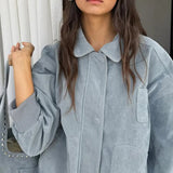 Suede Lantern Sleeve Loose Jacket