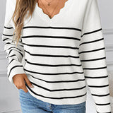 Ribbed V-Neck Long Sleeve Sweater