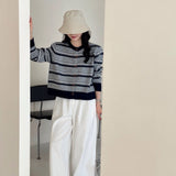 Colorblock Striped Knit Sweater