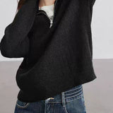 Half Zip Textured Knit Sweater