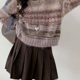 Gradient Color Long Sleeve Knit Sweater