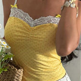 Bow Detail Floral Cami Crop Top