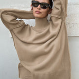 Colorblock Turtleneck Knit Sweater